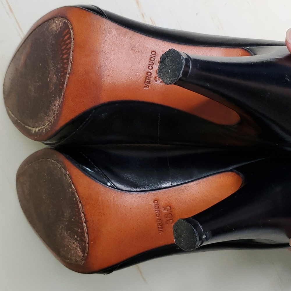 Modern Vintage | Black Leather Pumps Sz 36 1/2 - Picture 11 of 12